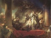 Jean Honore Fragonard The Hight Priest Coresus Sacrifices Himself to Save Callirhoe (mk05) oil painting on canvas